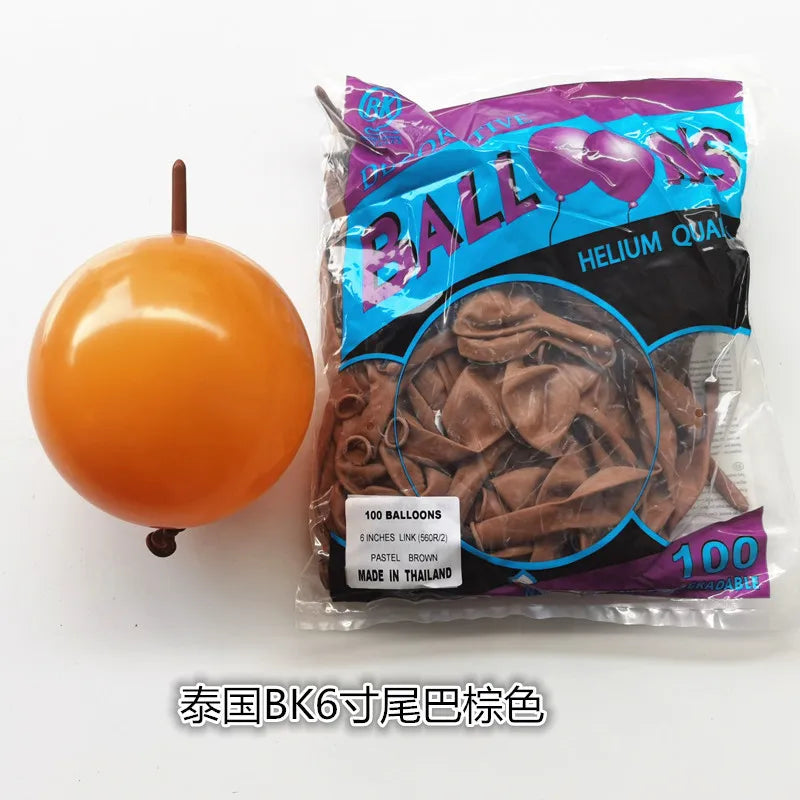 BK6 Inch Tail Latex Balloon Connection Decoration Balloon Wedding Party Decoration Birthday Anniversary