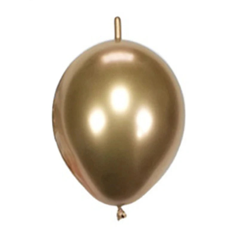 50/30/10Pcs Link Balloon Linking Balloons 6/12inch Metallic Chrome Latex Balloons for Birthday Christmas Wedding Party Decor