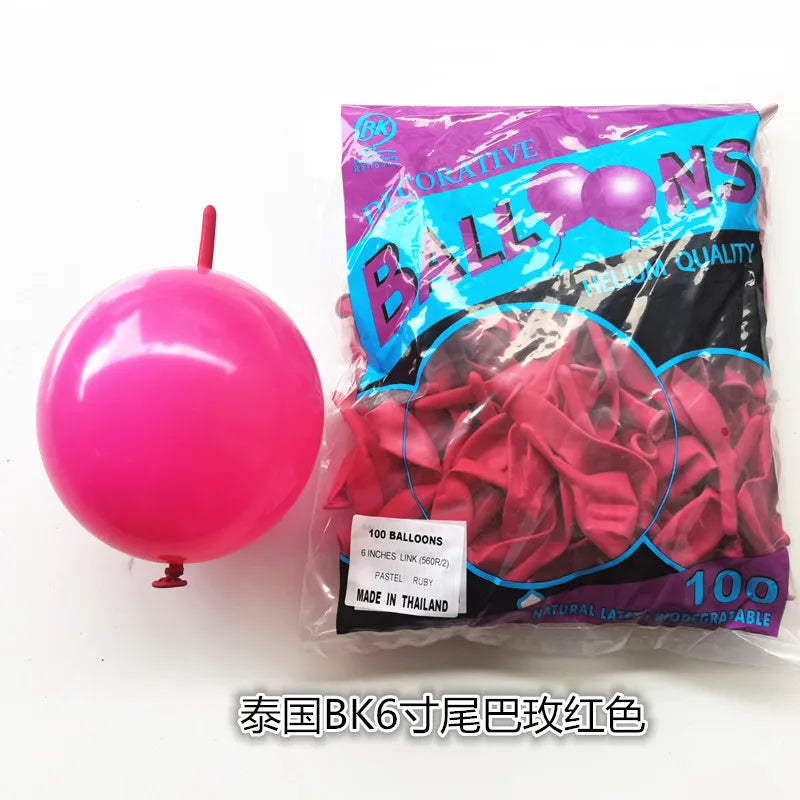 BK6 Inch Tail Latex Balloon Connection Decoration Balloon Wedding Party Decoration Birthday Anniversary