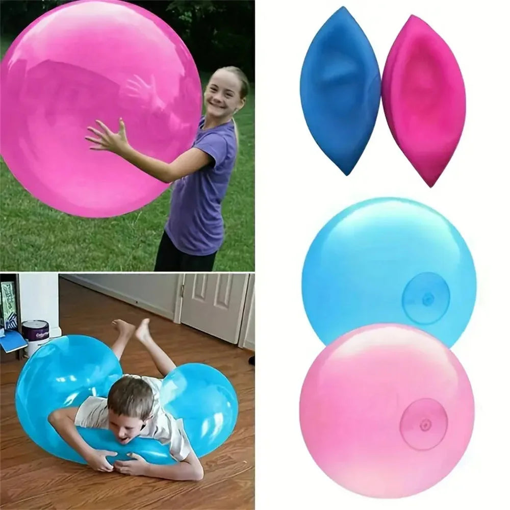 Kids Blow Up Balloon Toy Children Outdoor Soft Air Water Filled Bubble Ball Fun Party Game Summer Gift Inflatable Elastic Ball