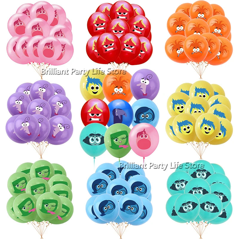 12-60Pcs Inside Out Balloons 12inch Cartoon Latex Balloon Birthday Party Decoration Toys For Kids Baby Shower Party Supplies