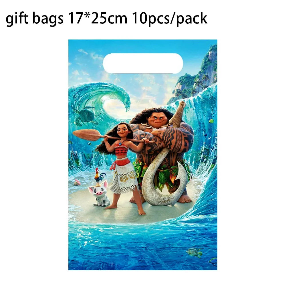 10/20/30pcs Moana Party Plastic Goodie Bags Loot bags Candy Gift Bags For Wedding Birthday Party Decoration plastic loot bags