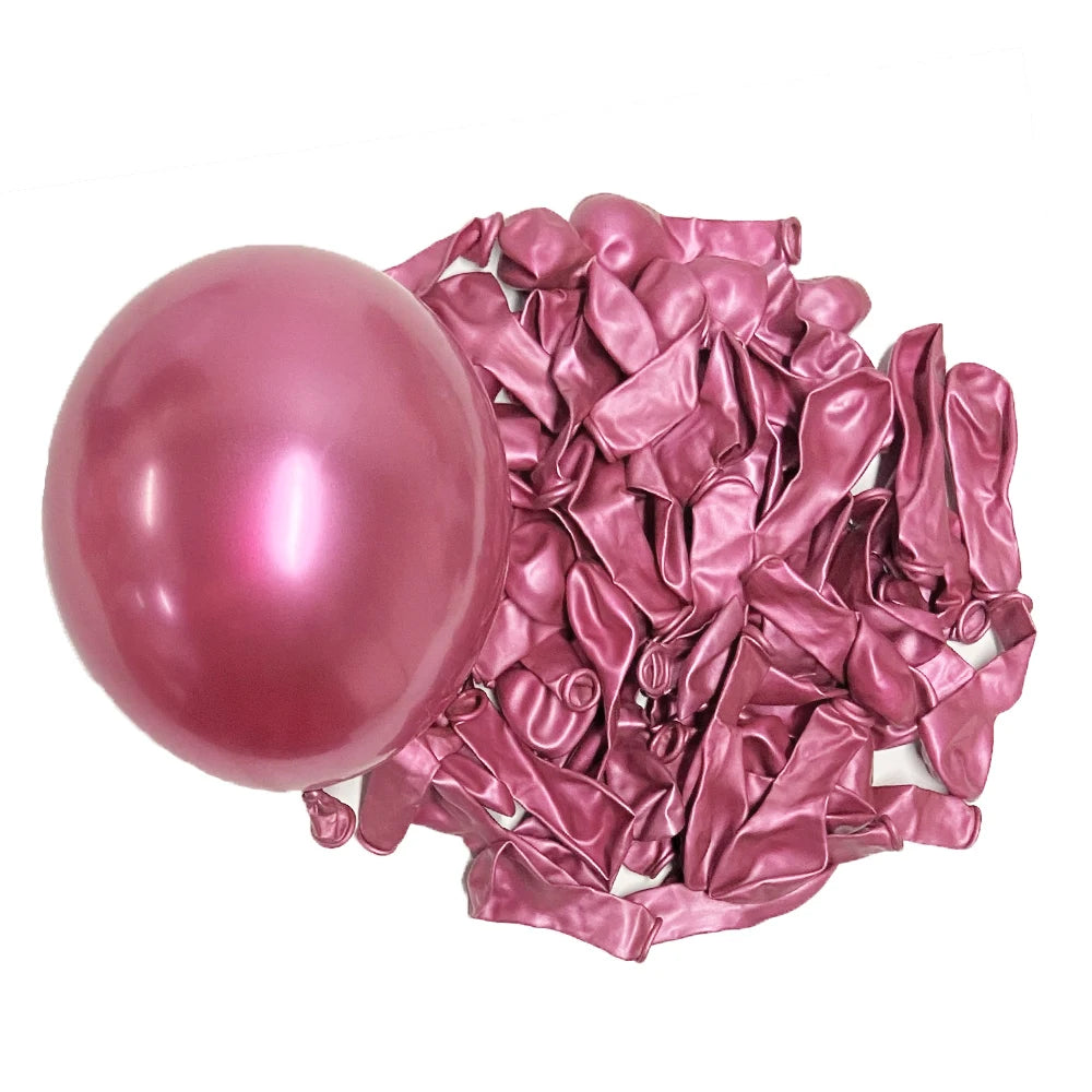 50/100Pcs Metal Balloons 5/10/12/18inch Rose Gold Metalli Silver Chrome Gold Latex Balloons Birthdays Wedding Christmas Decor