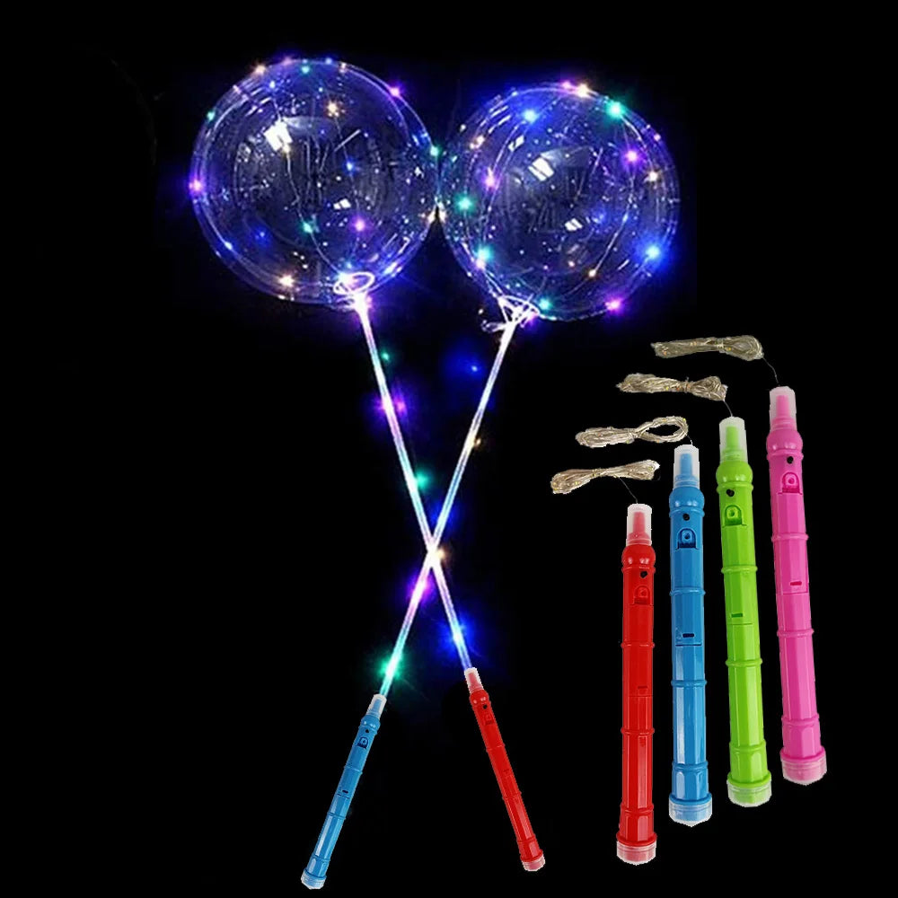 1/5/10/20/30pcs LED Light Up BoBo Balloons Colorful 3 Levels Flashing Handle 20 Inches Bubble Balloon 70cm Stick