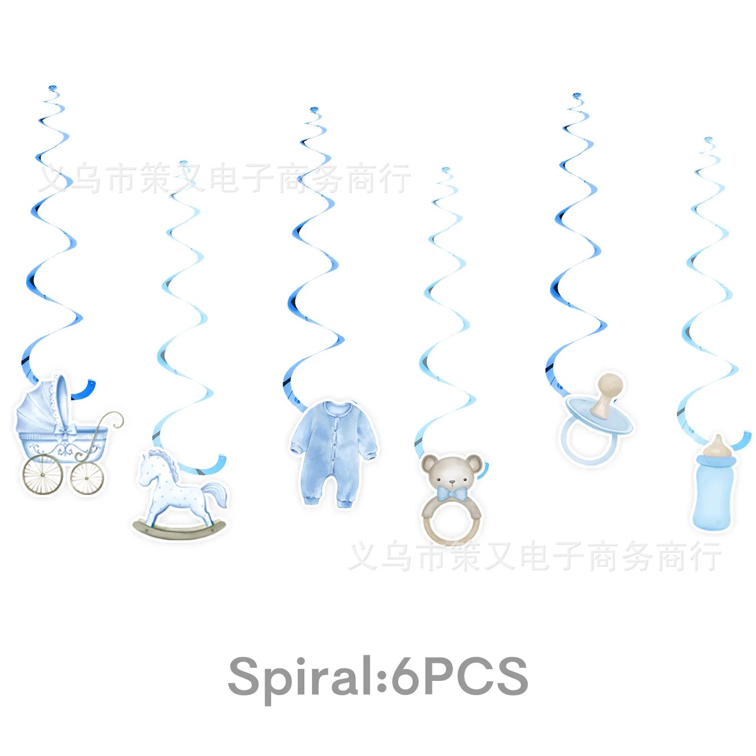 Baby Shower Decorations for Boy Blue Baby Boy Banner Balloons Hanging Swirls Decors Cake Toppers Baby Boy Shower Party Supplies