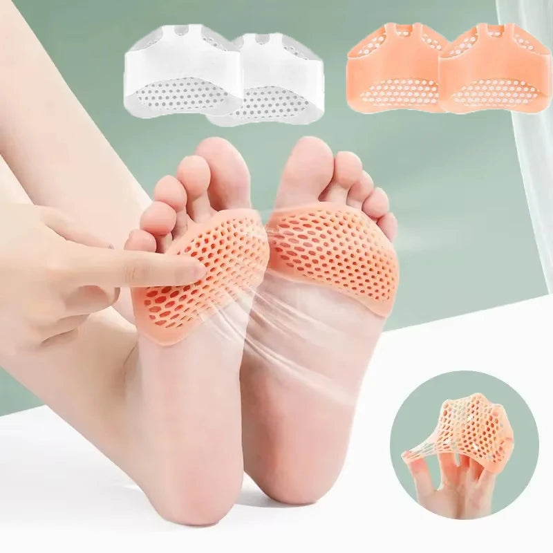 2/6pcs Silicone Metatarsal Pads Toe Separator Pain Relief Foot Pads Orthotics Foot Massage Insoles Forefoot Socks Foot Care Tool