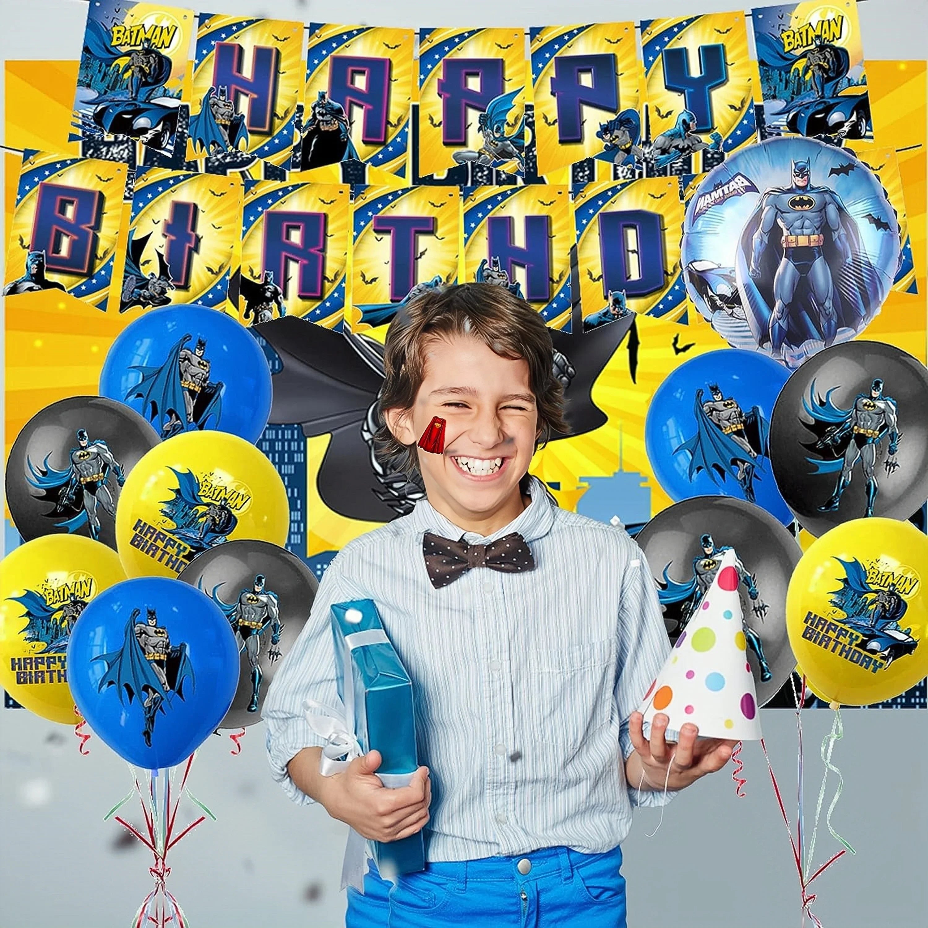 12pcs 12 Inch Batman Latex Balloons Birthday Party Decorations Superhero Globos Toys for Kids Baby Shower Boys Party Supplies