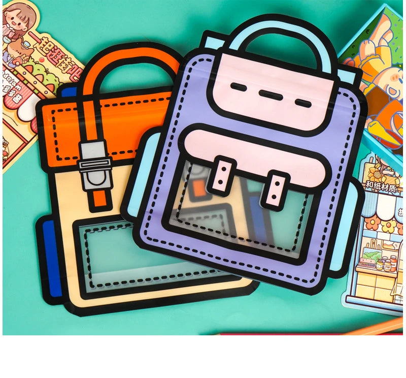 LBSISI Life,Backpack Plastic Bags For Candy Chocolate Cookie Nougat Biscuit Packing Gift Zipper Bags For Children Day,50pcs