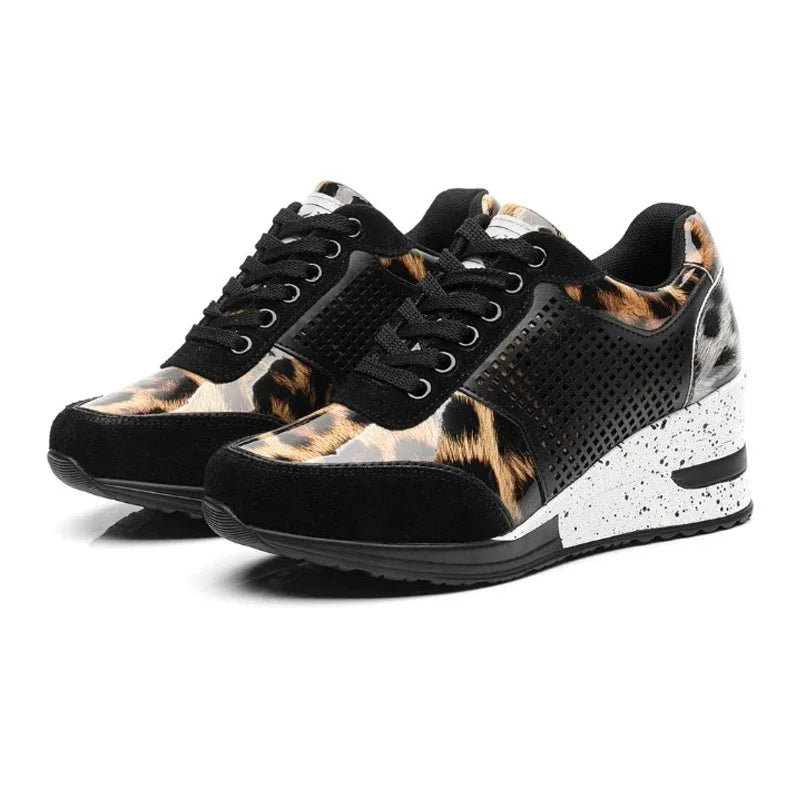 Height Increasing Women's Vulcanized Shoes Light Breathable  Walking Shoes Platform Shoes for Women Wedge Sneakers Handmade