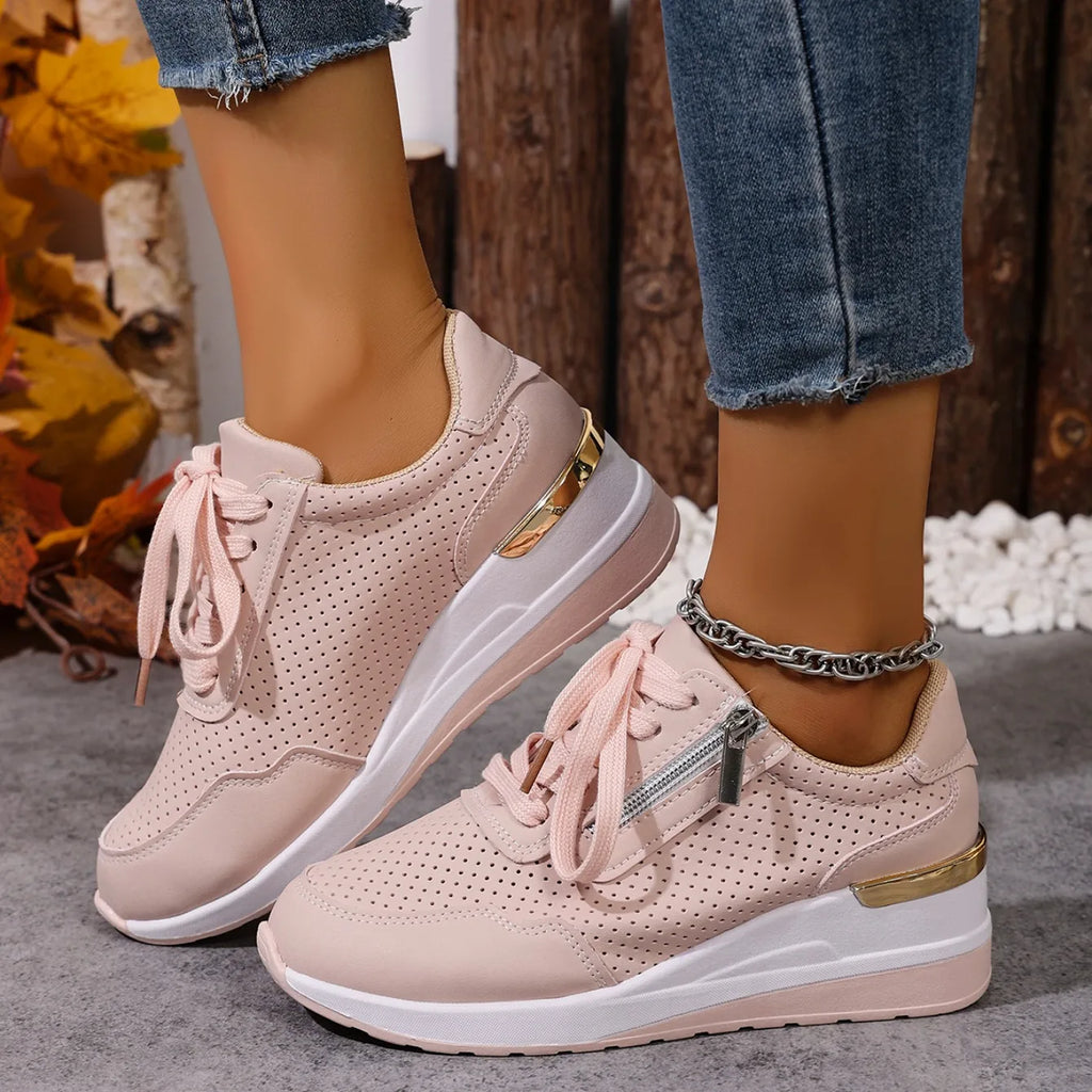 Brand Designer sneakers 2025 New Women Casual Shoes Height Increasing Sport Wedge Shoes Air Cushion Comfortable Sneakers