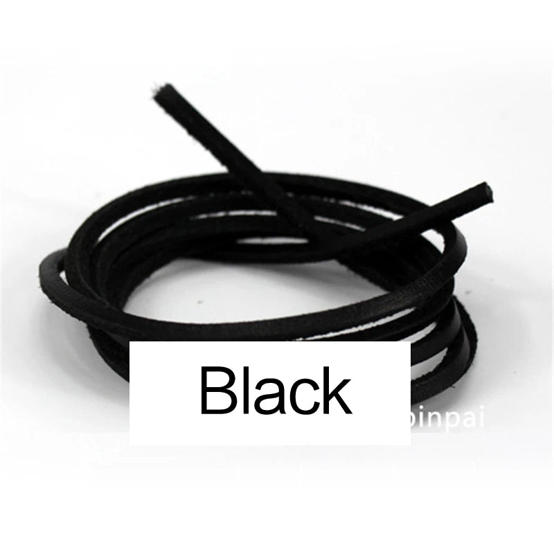 1 Pair 80cm-180cm Genuine Leather shoelaces Of Rawhide Leather Shoelaces Shoestrings Boot Shoe Laces wholesale drop shipping