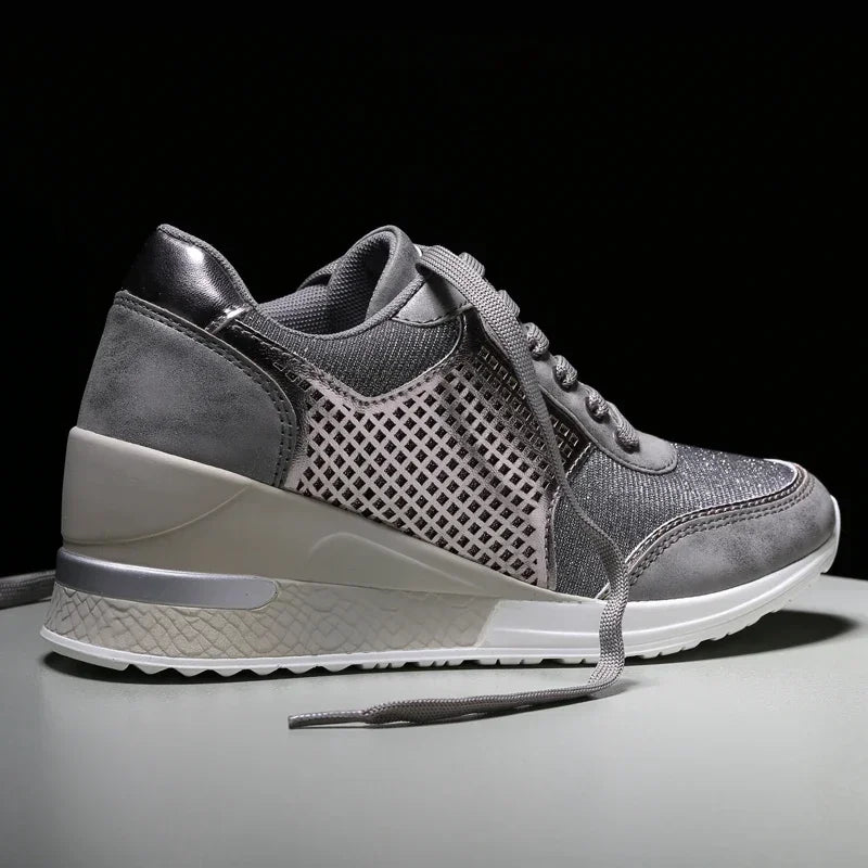 Height Increasing Women's Vulcanized Shoes Light Breathable  Walking Shoes Platform Shoes for Women Wedge Sneakers Handmade