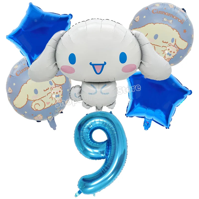 Cinnamoroll Birthday Balloons Girls Party Decoration Number Ballons Suit Cute Kawaii Ornaments Backdrop Baby Shower Decor Gift