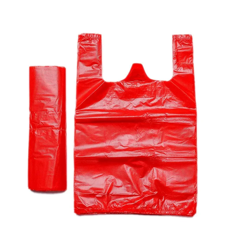 4 Colors Vest Plastic Bag Retail Supermarket Grocery Shopping Bag Takeaway Packing Bag Kitchen Clean Garbage Bag for 100pcs