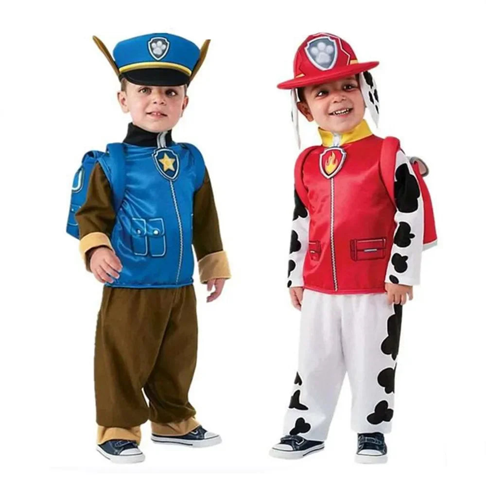 Anime Dog Patrol Kids Tops Pants Backpack Hat Marshall Chase Skye Zuma Rubble Children Patrol Uniforms Halloween Cosplay Costume
