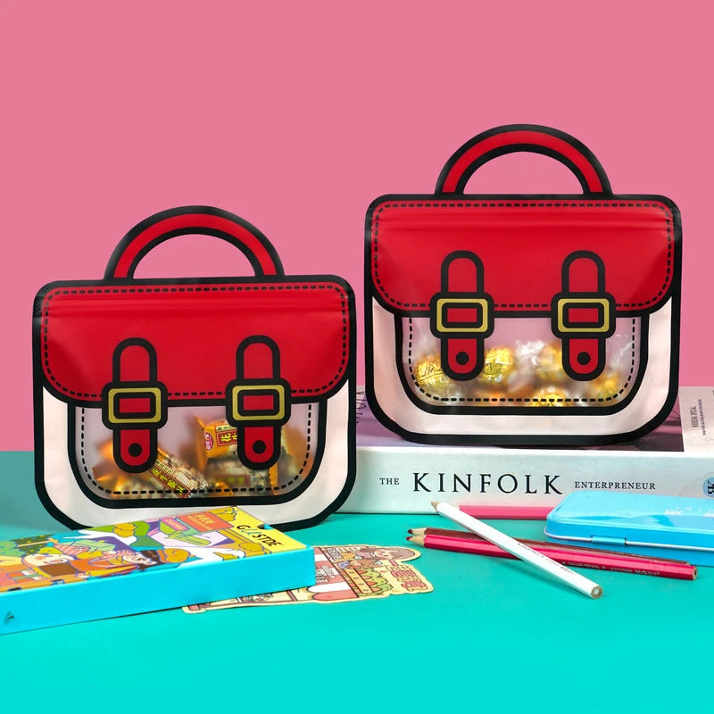 LBSISI Life,Backpack Plastic Bags For Candy Chocolate Cookie Nougat Biscuit Packing Gift Zipper Bags For Children Day,50pcs