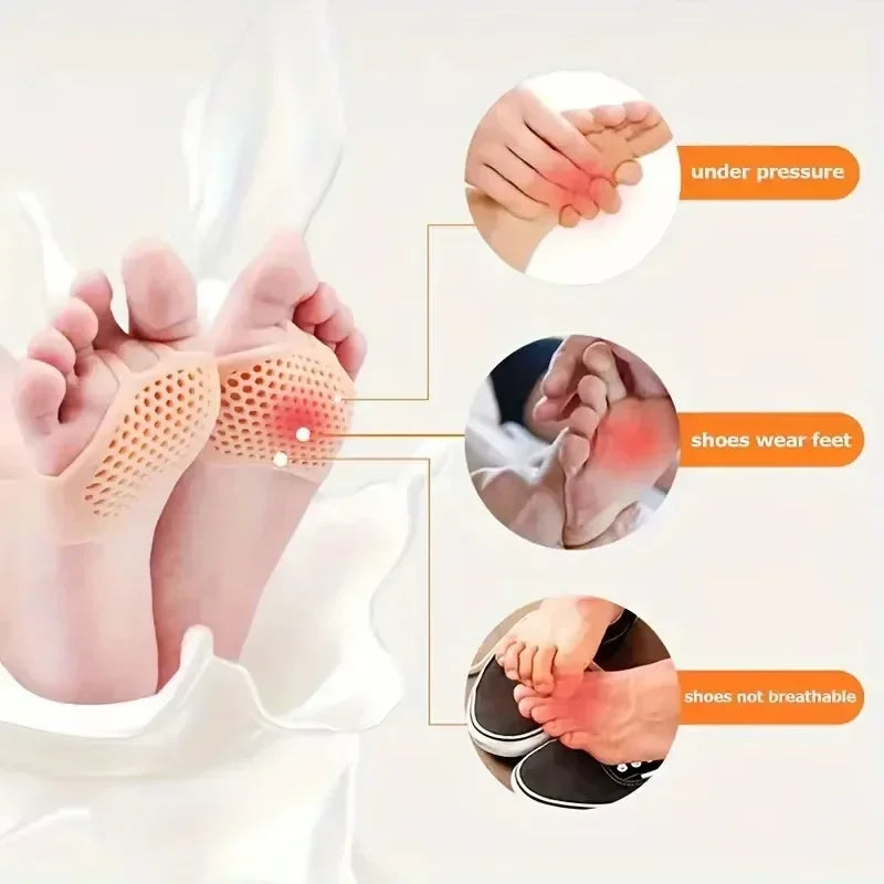 2/6pcs Silicone Metatarsal Pads Toe Separator Pain Relief Foot Pads Orthotics Foot Massage Insoles Forefoot Socks Foot Care Tool