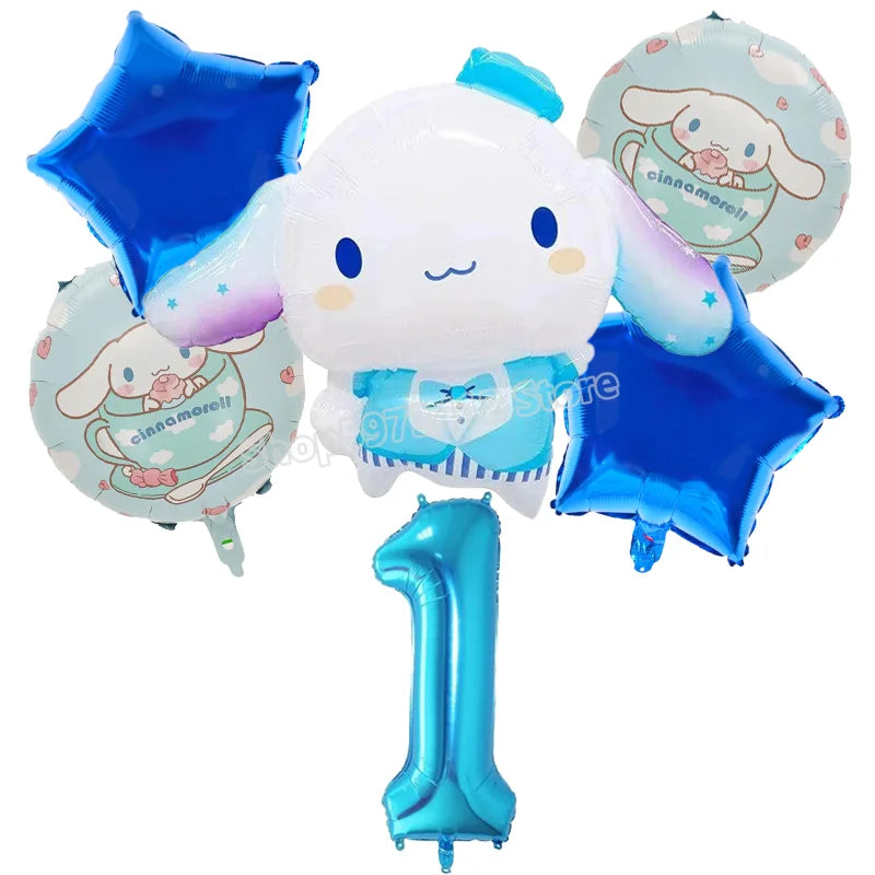 Cinnamoroll Birthday Balloons Girls Party Decoration Number Ballons Suit Cute Kawaii Ornaments Backdrop Baby Shower Decor Gift