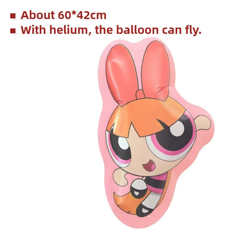 The Powerpuff Girls Aluminum Foil Balloons Blossom Helium Air Globos Birthday Party Decorations Baby Shower Kids Toy Photo Props