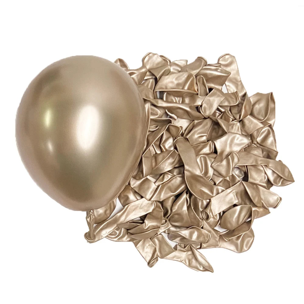 50/100Pcs Metal Balloons 5/10/12/18inch Rose Gold Metalli Silver Chrome Gold Latex Balloons Birthdays Wedding Christmas Decor