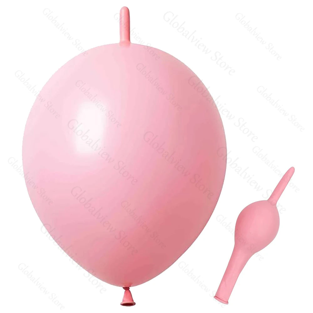 50/30/10Pcs Link Balloon Linking Balloons 6/12inch Metallic Chrome Latex Balloons for Birthday Christmas Wedding Party Decor