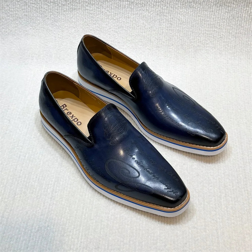 Classy Men's Genuine Leather Penny Loafers Mocassin Slip-On Comfortable Travel Casual Shoes Fashion Street Footwear for Men