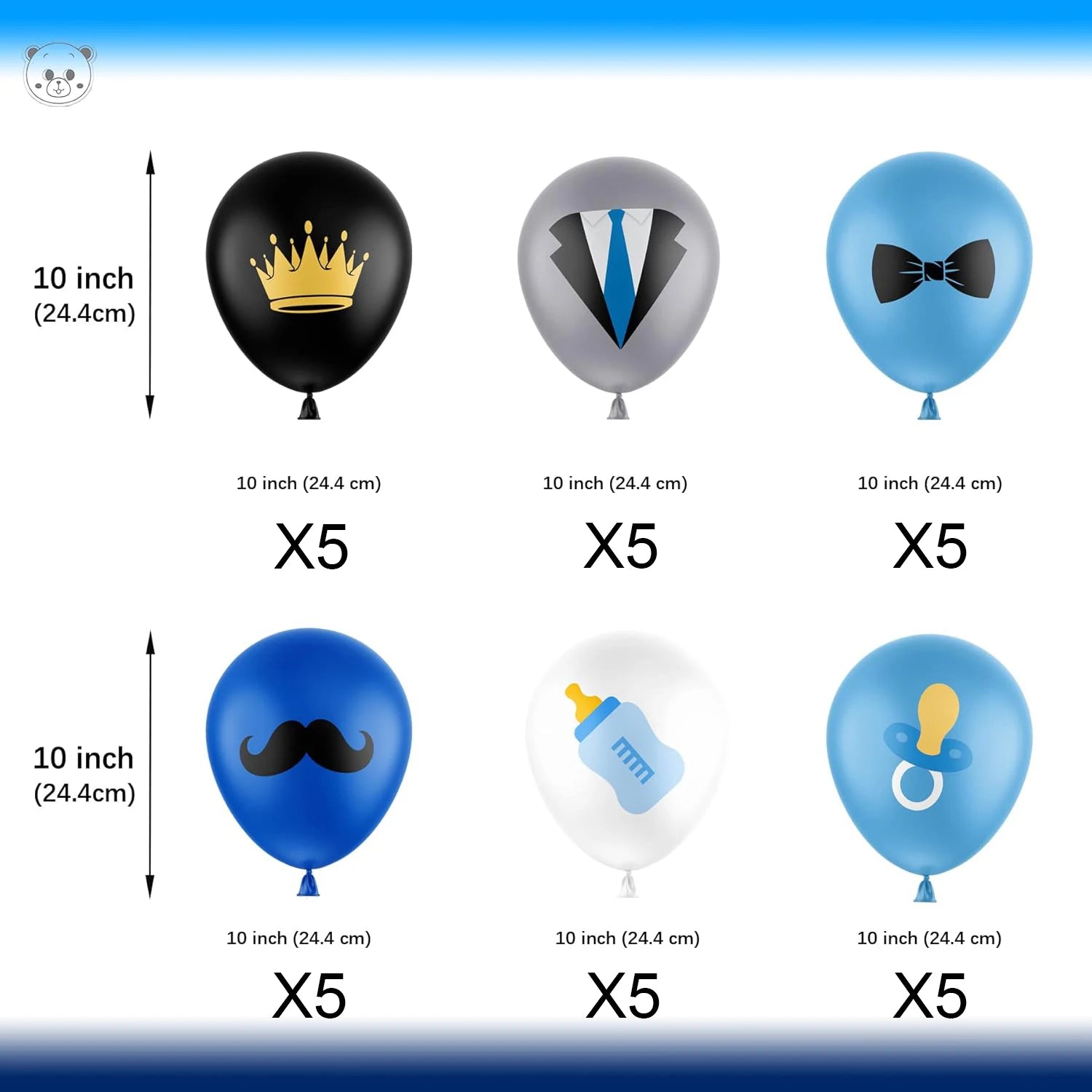 Baby Boy Balloons Boss Boy Balloons for Boys Birthday Baby Shower Party Decorations