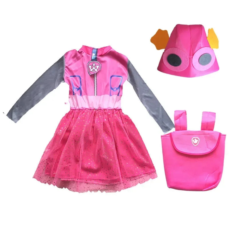 Anime Dog Patrol Kids Tops Pants Backpack Hat Marshall Chase Skye Zuma Rubble Children Patrol Uniforms Halloween Cosplay Costume