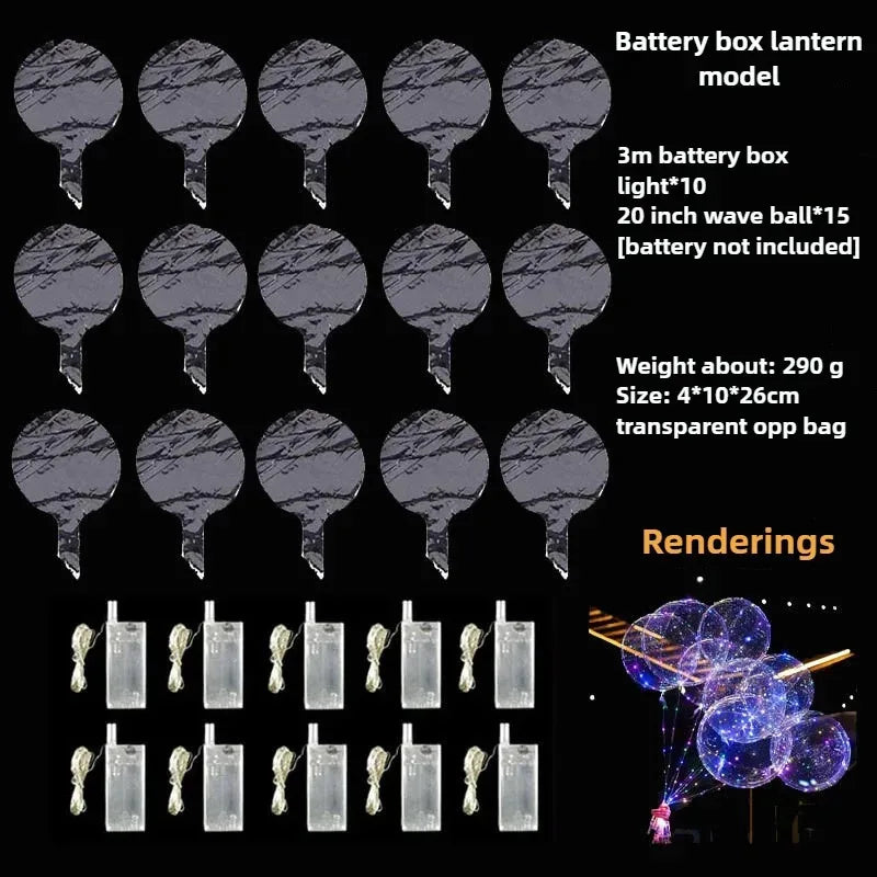 1PC Helium-Compatible LED Bobo Balloons - 18-Inch Transparent Glowing Balls, Colorful/Warm Light-Up Design