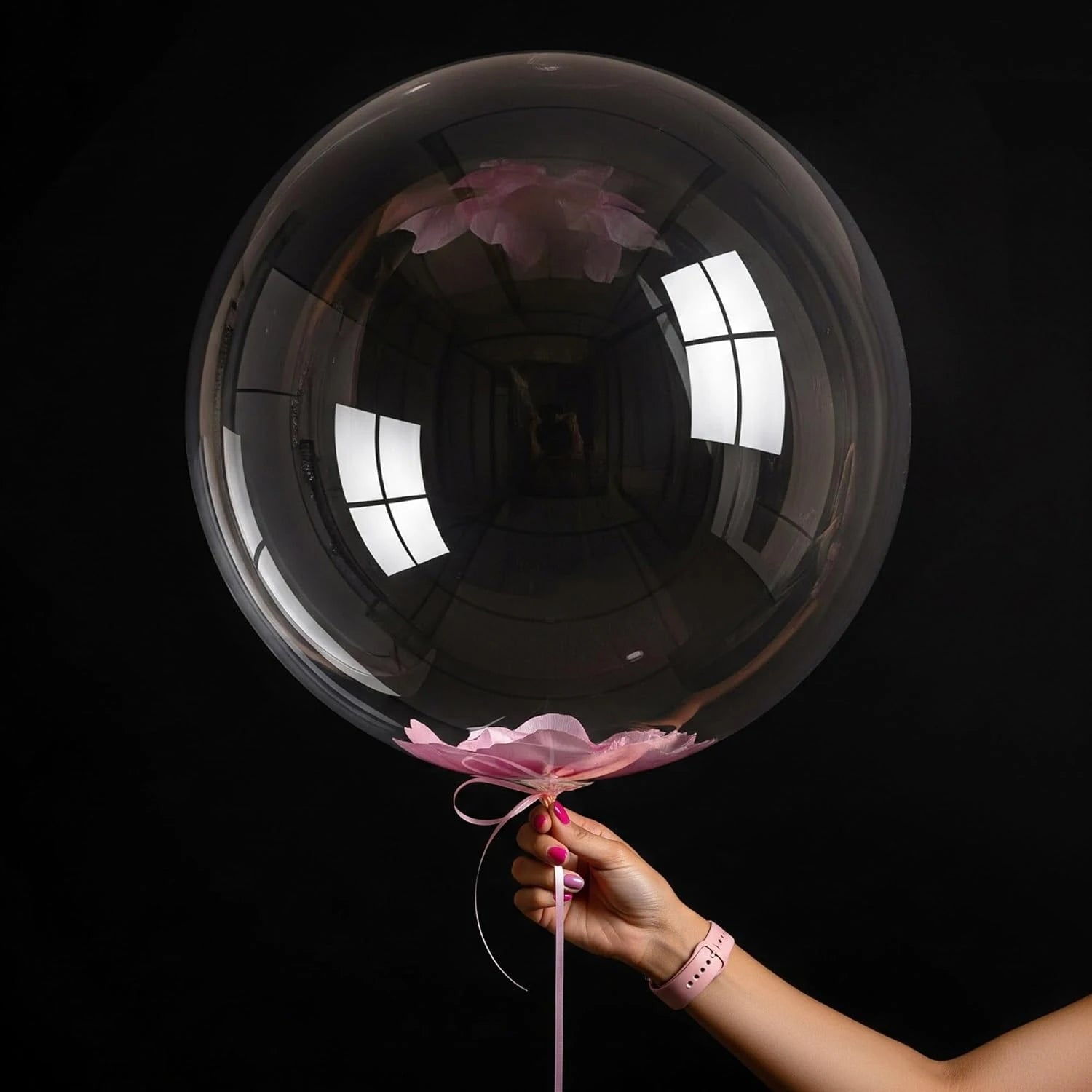Transparent Bobo Balloon for Stuffing Flowers Led Light Up Valentine's Day Wedding Birthday Graduation Party Decoration