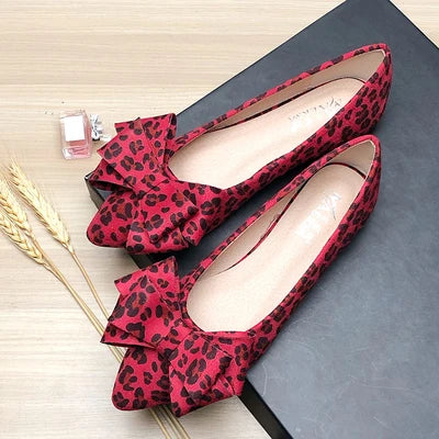 Women Flats with Big Bowknot Red Wedding Shoes Flat Heel Butterfly-knot Soft Sole Small Size 33 34 large size 43 Rose Red Flats