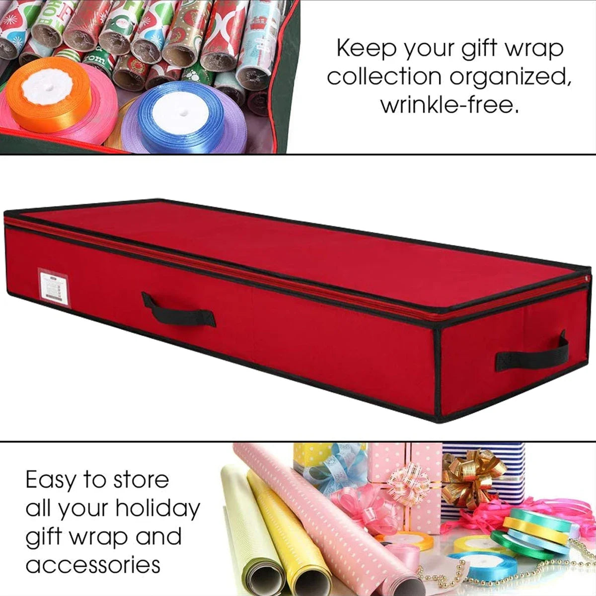 Gift Wrapping Paper Storage Bag Waterproof Christmas Gift Wrap Organizer Bag Large Capacity Container Box for Wrapping Supplies