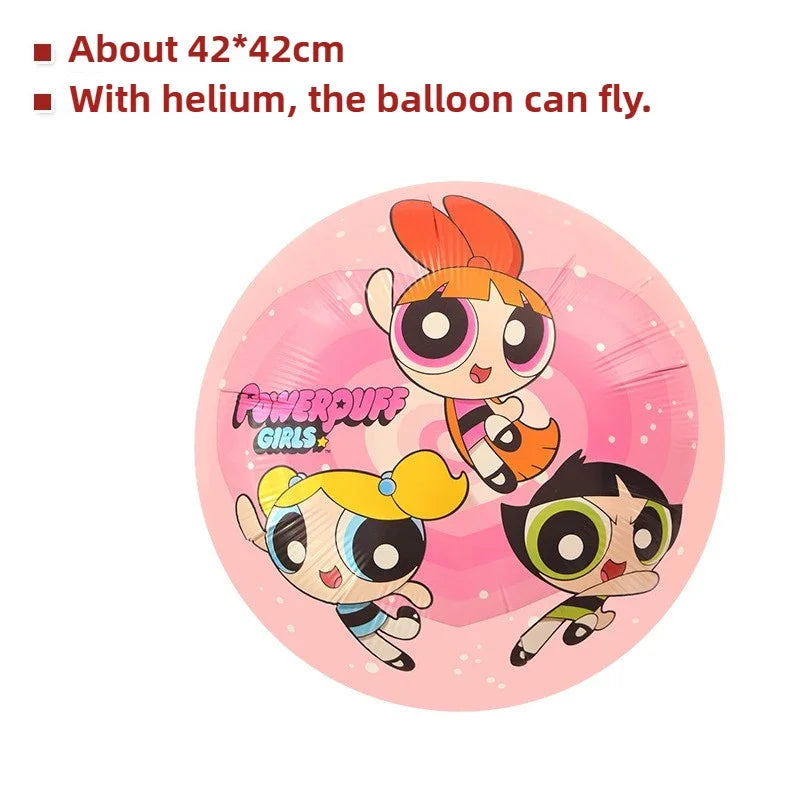 The Powerpuff Girls Aluminum Foil Balloons Blossom Helium Air Globos Birthday Party Decorations Baby Shower Kids Toy Photo Props