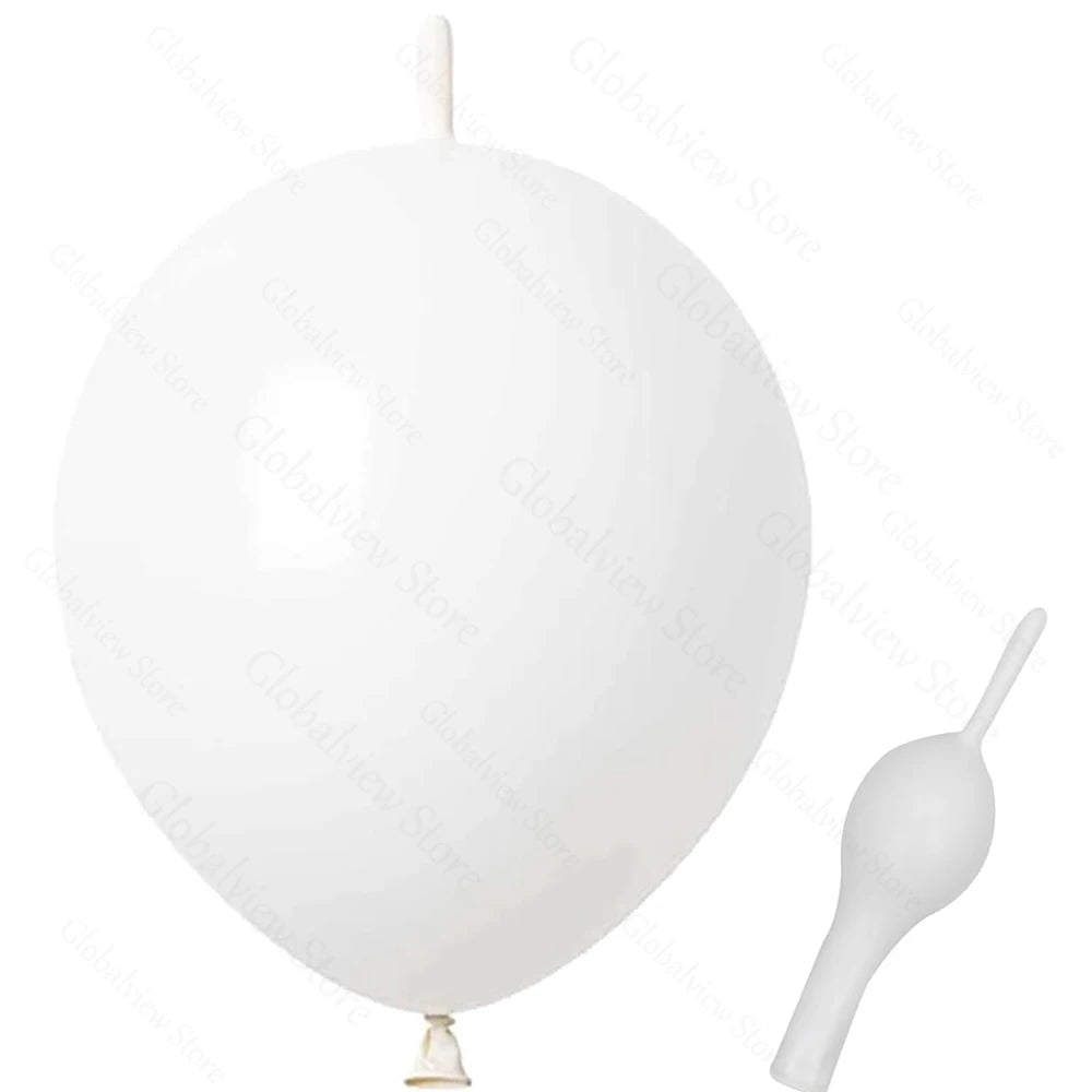 50/30/10Pcs Link Balloon Linking Balloons 6/12inch Metallic Chrome Latex Balloons for Birthday Christmas Wedding Party Decor