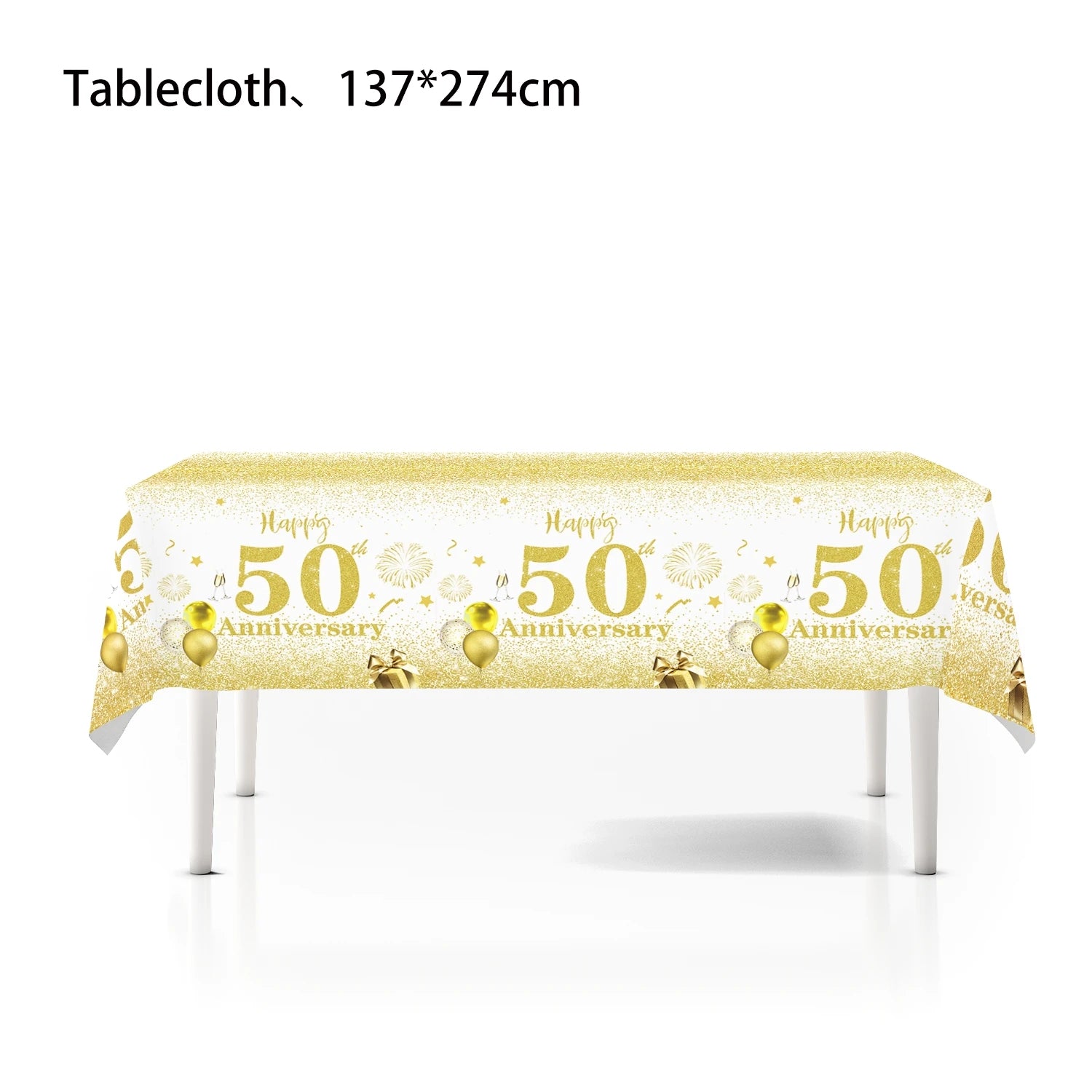 1/3/5packs 40th 50th 60th Birthday Plastic Tablecloth Black Gold Happy 40th/50th/60th Anniversary Party Decors for Men Women