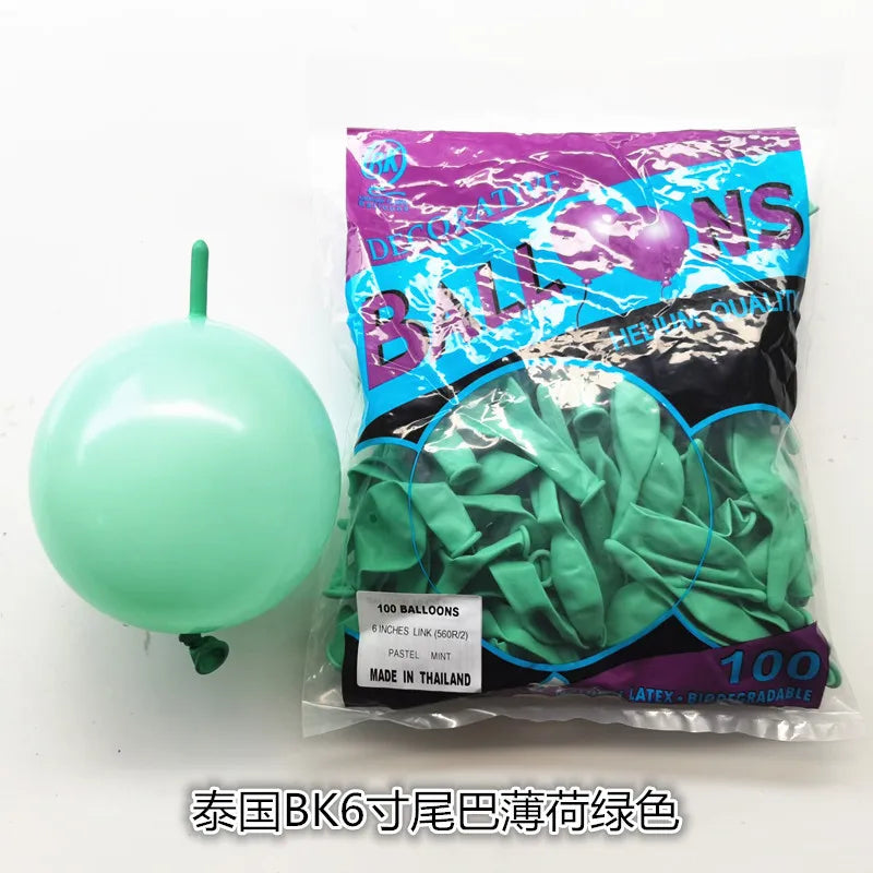 BK6 Inch Tail Latex Balloon Connection Decoration Balloon Wedding Party Decoration Birthday Anniversary