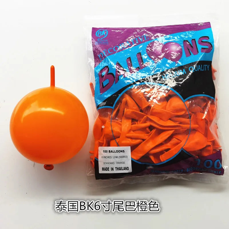 BK6 Inch Tail Latex Balloon Connection Decoration Balloon Wedding Party Decoration Birthday Anniversary