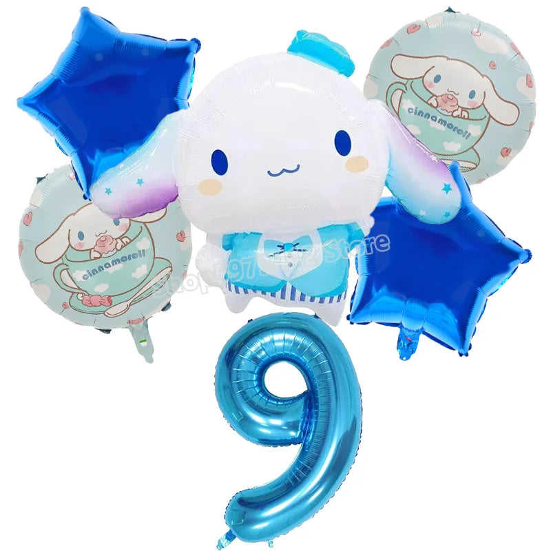 Cinnamoroll Birthday Balloons Girls Party Decoration Number Ballons Suit Cute Kawaii Ornaments Backdrop Baby Shower Decor Gift
