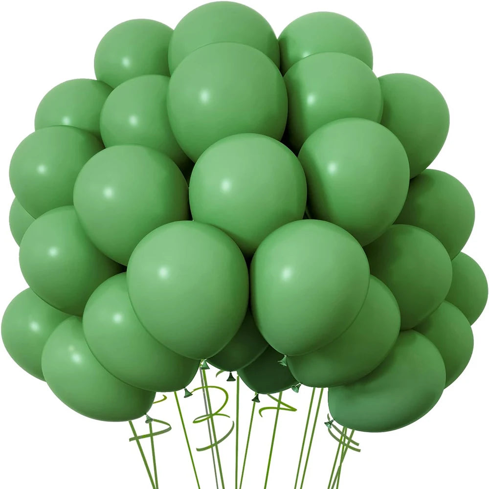 10/20/30pcs Retro Green Balloons Sand White Pink Royal Blue Latex Balloon Birthday Baby Shower Party Decor Wedding Helium Globos