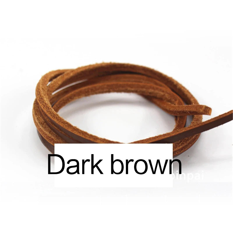 1 Pair 80cm-180cm Genuine Leather shoelaces Of Rawhide Leather Shoelaces Shoestrings Boot Shoe Laces wholesale drop shipping