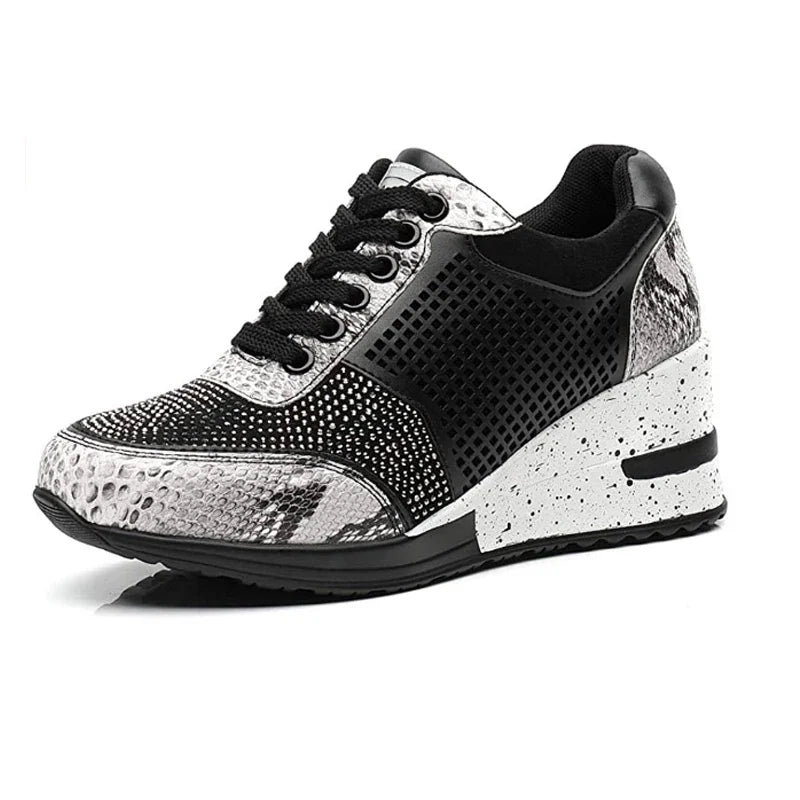 Height Increasing Women's Vulcanized Shoes Light Breathable  Walking Shoes Platform Shoes for Women Wedge Sneakers Handmade