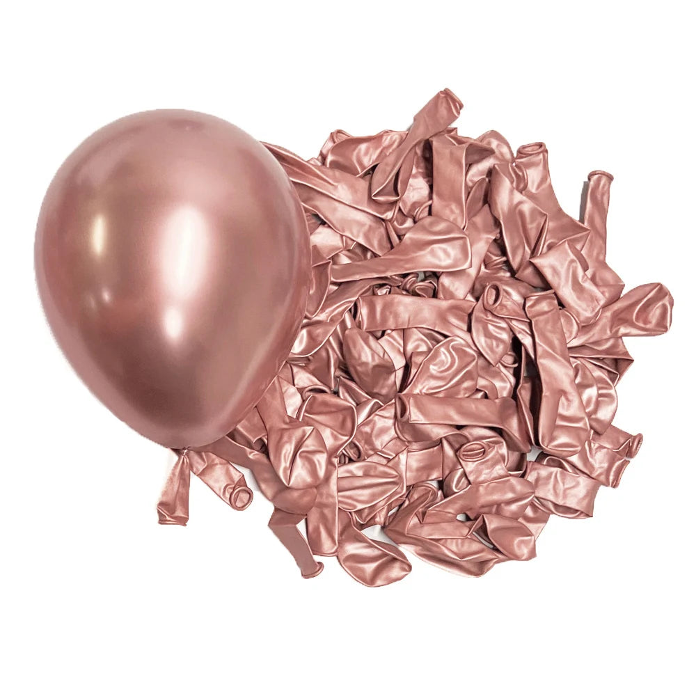 50/100Pcs Metal Balloons 5/10/12/18inch Rose Gold Metalli Silver Chrome Gold Latex Balloons Birthdays Wedding Christmas Decor