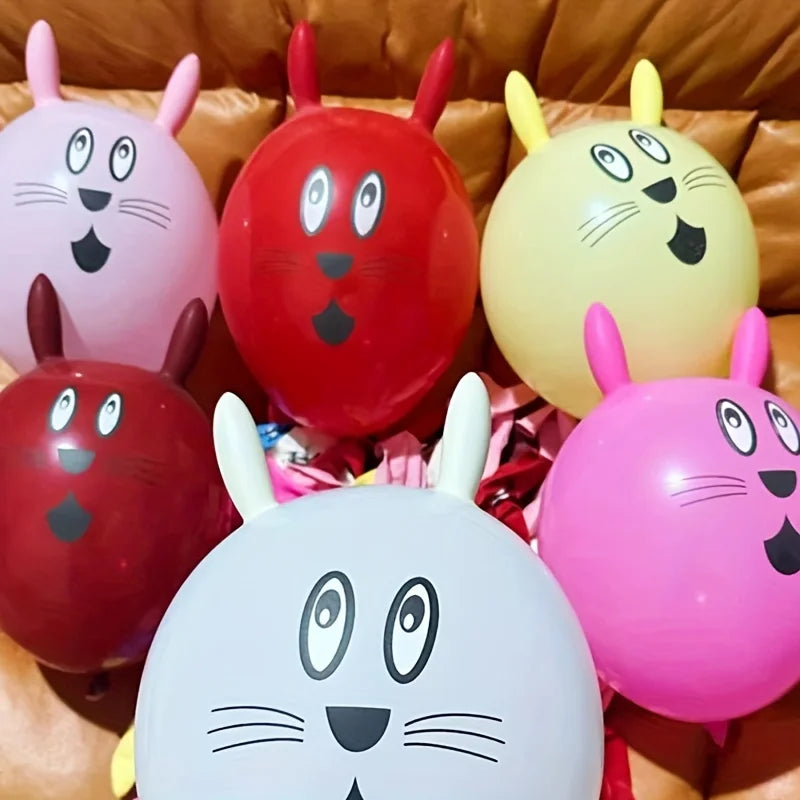 10pcs Cute Bunny Head Balloons - Perfect for Easter Celebrations and Festive Decorations with Long Ears Design
