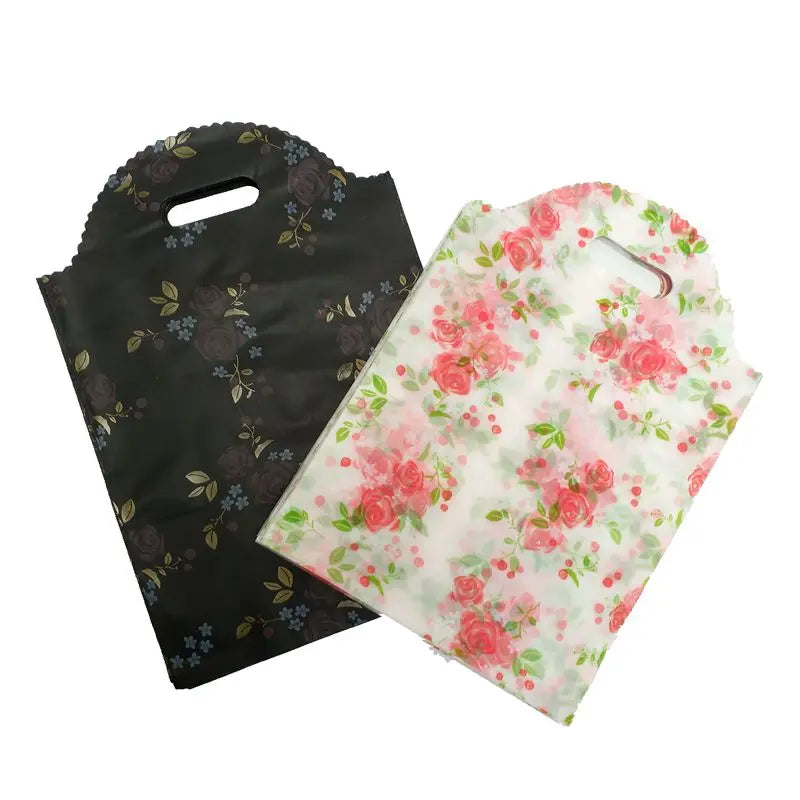 Plastic Bags for Business Shopping, Gift Packaging Bag with Handles, Jewelry Cothing Packing Pouches, 50PCs