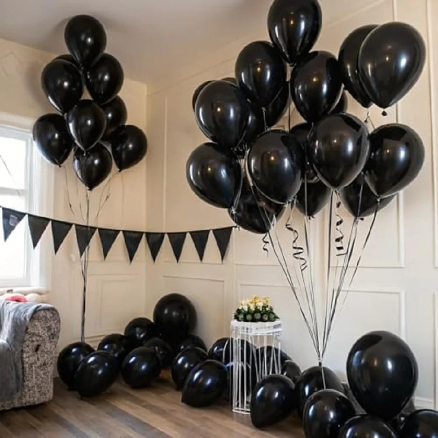 52Pcs Balloons Rainbow Set 12 Inch BlackColors Kids Birthday Party Decoration Accessory