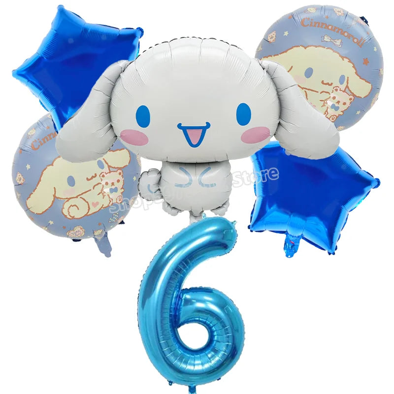 Cinnamoroll Birthday Balloons Girls Party Decoration Number Ballons Suit Cute Kawaii Ornaments Backdrop Baby Shower Decor Gift
