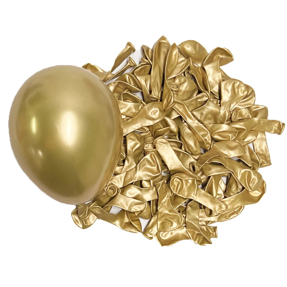 50/100Pcs Metal Balloons 5/10/12/18inch Rose Gold Metalli Silver Chrome Gold Latex Balloons Birthdays Wedding Christmas Decor