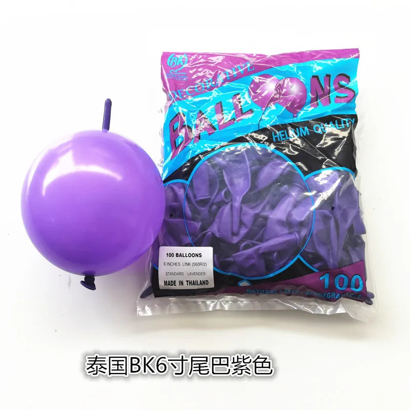 BK6 Inch Tail Latex Balloon Connection Decoration Balloon Wedding Party Decoration Birthday Anniversary