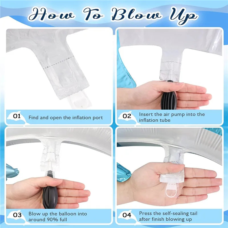 Dolphin Balloons 46 Inch Foil Balloons Sea Balloons Shape Mylar Balloons Ocean Animals Balloons Party Decorations (5 colors/lot)