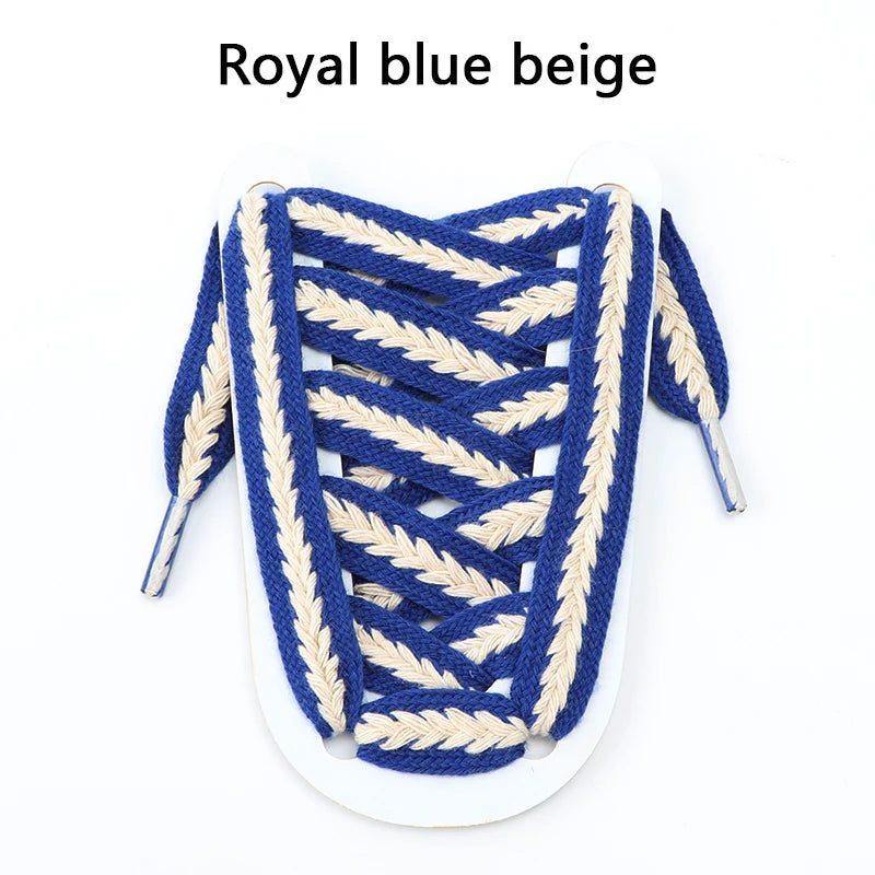 Flat Shoelaces for Sneakers Shoe laces Wide1.5cm Luxury Rainbow Shoelace For Women Man Textured Weave Color Classic Shoestrings